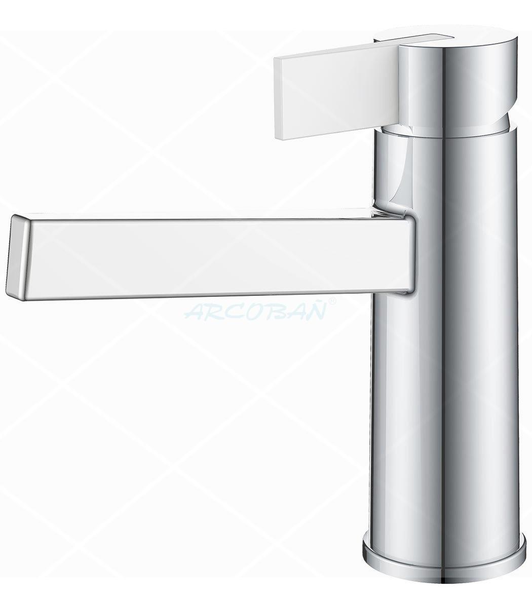 grifo lavabo blanco cromo baño MONOMANDO LAVABO WHITE - Imagen 1