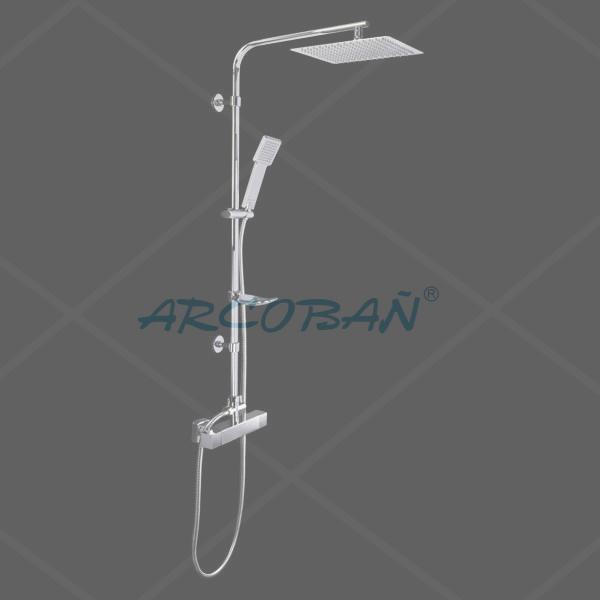 13KUAD2 Kuadrat Tauro cuadrada con mango Misisipi n COLUMNA DUCHA KUADRAT2 TERMOSTÁTICA TAURO - Imagen 1