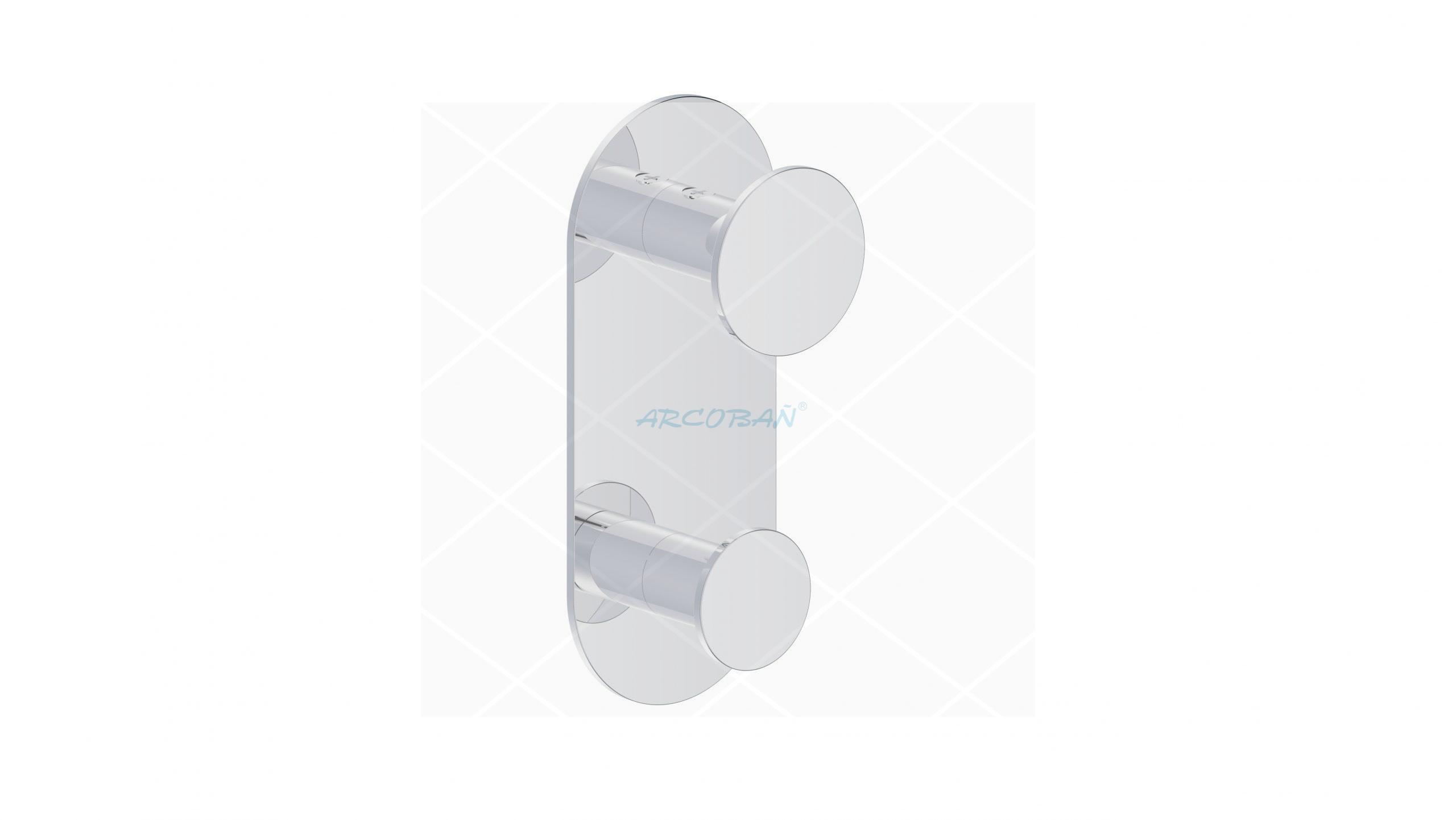 20PEDHA percha doble baño PERCHA DOBLE ADHESIVO "HAYA" - Imagen 1