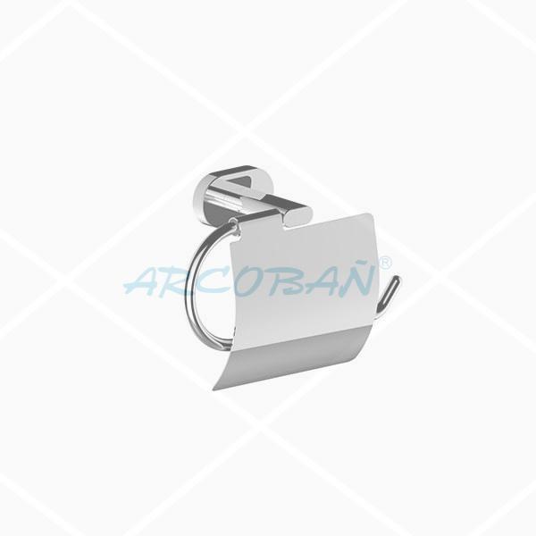 portarrollos con tapa acero inox baño nogal PORTARROLLOS CON TAPA NOGAL INOX - Imagen 1