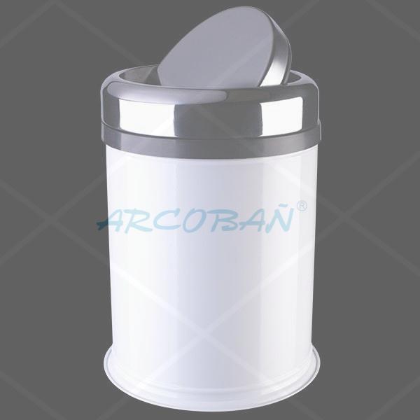 Papelera batiente blanca baño PAPELERA BATIENTE BLANCA 8L - Imagen 1