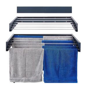 TENDEDERO DE PARED PLEGABLE NEGRO 100CM