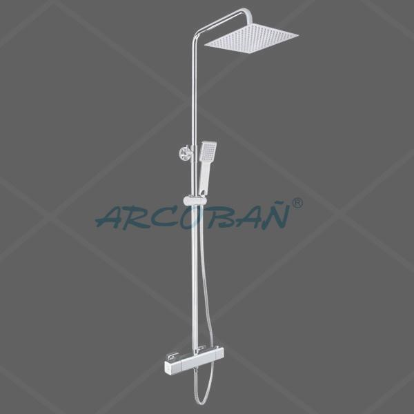 13OESTE13 Columna Oeste T. Capricornio Cuadrada n COLUMNA DUCHA OESTE13 TERMOSTÁTICA CAPRICORNIO Cuadrada - Imagen 1