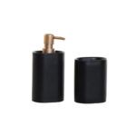 LOTE DOSIFICADOR/DISPENSADOR + VASO NEGRO/ORO ROSA GAMBIA