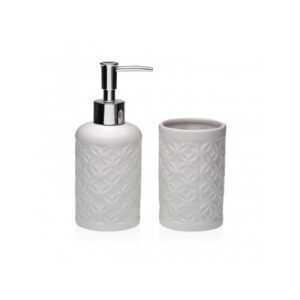 SET DOSIFICADOR + VASO TOLEDO BLANCO