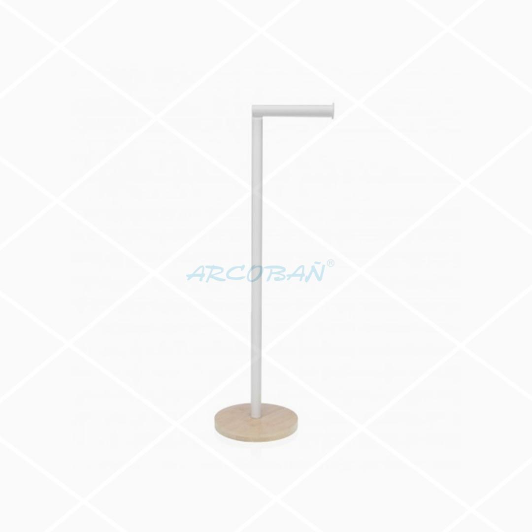 Portarrollos bambino base bambu blanco PORTARROLLOS BAMBINO BLANCO + BASE BAMBU - Imagen 1