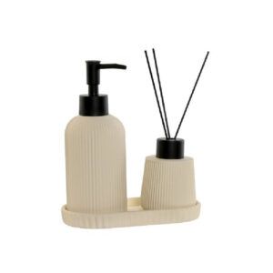 SET 3 PIEZAS: DOSIFICADOR+MIKADO+BANDEJA  "IBIZA" BEIGE