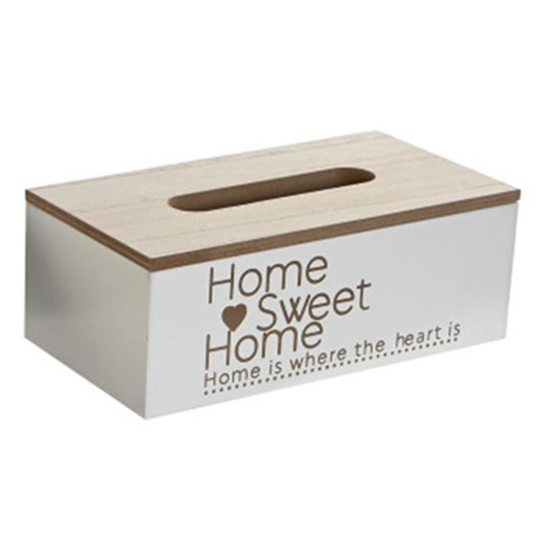 Caja pañuelos blanca home