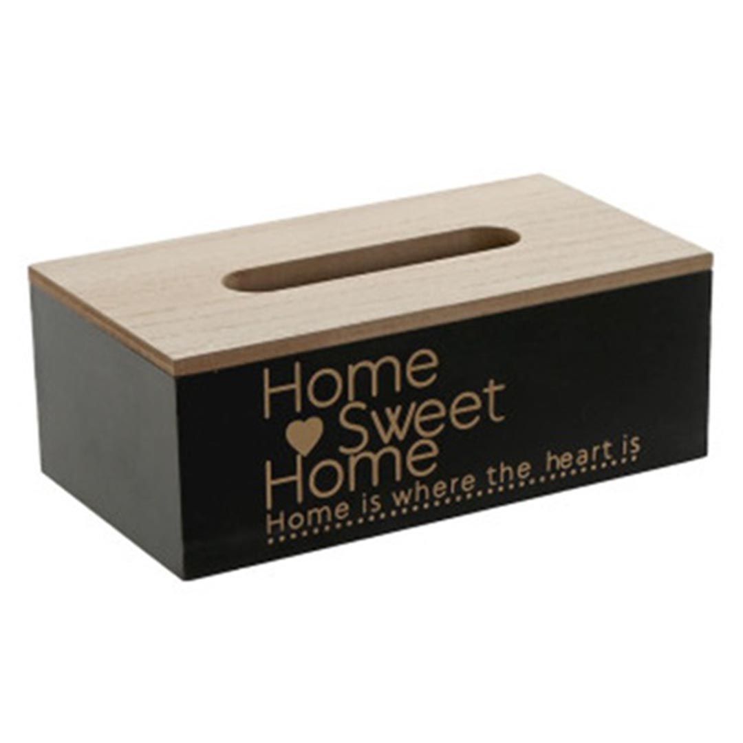 Caja pañuelos negra home