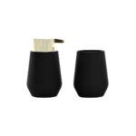SET DOSIFICADOR/DISPENSADOR + VASO MONCAYO NEGRO