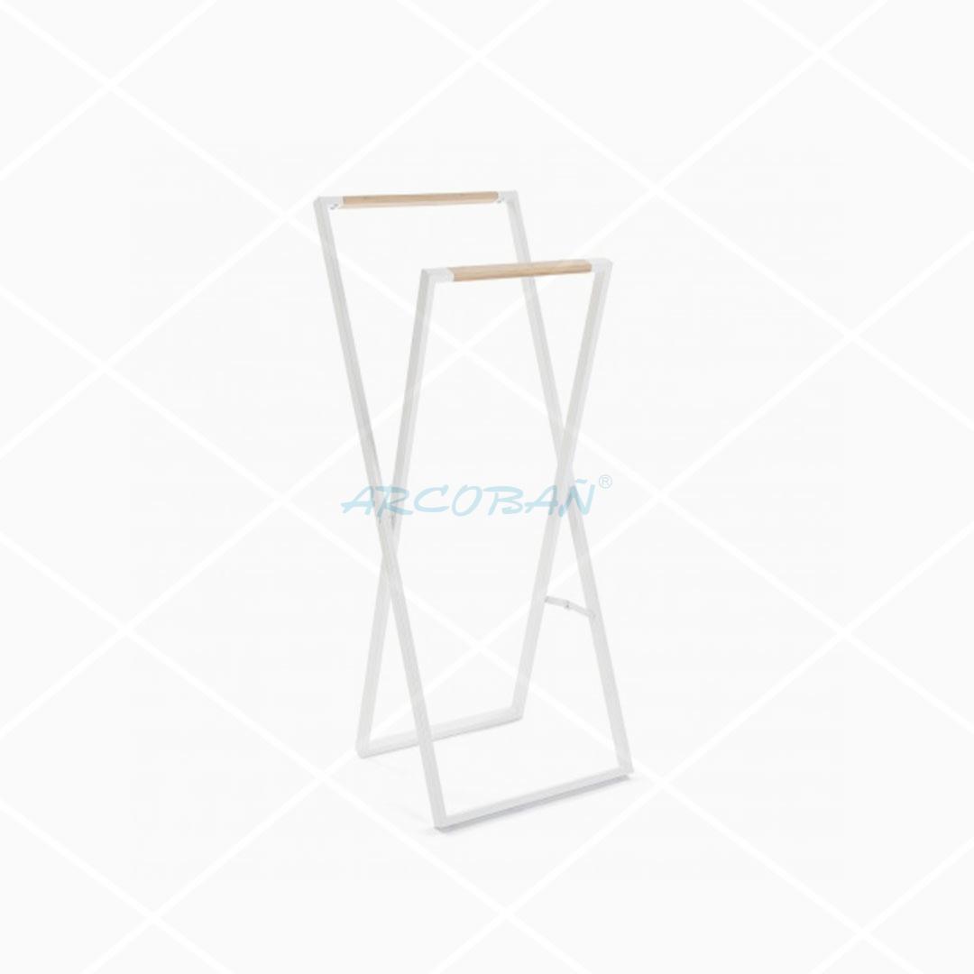 Toallero metal bambu blanco TOALLERO PLEGABLE PALERMO - Imagen 1